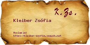 Kleiber Zsófia névjegykártya